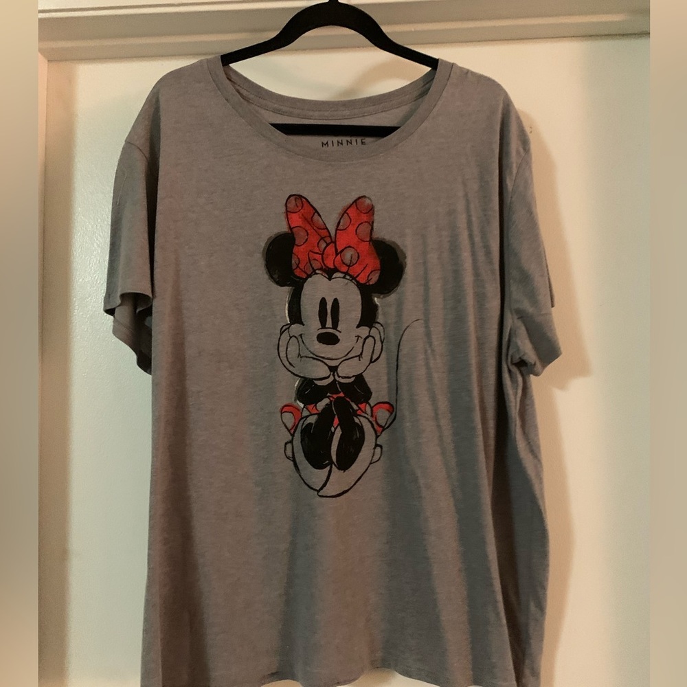 Disney Minnie Mouse Shirt Grey Size 2X